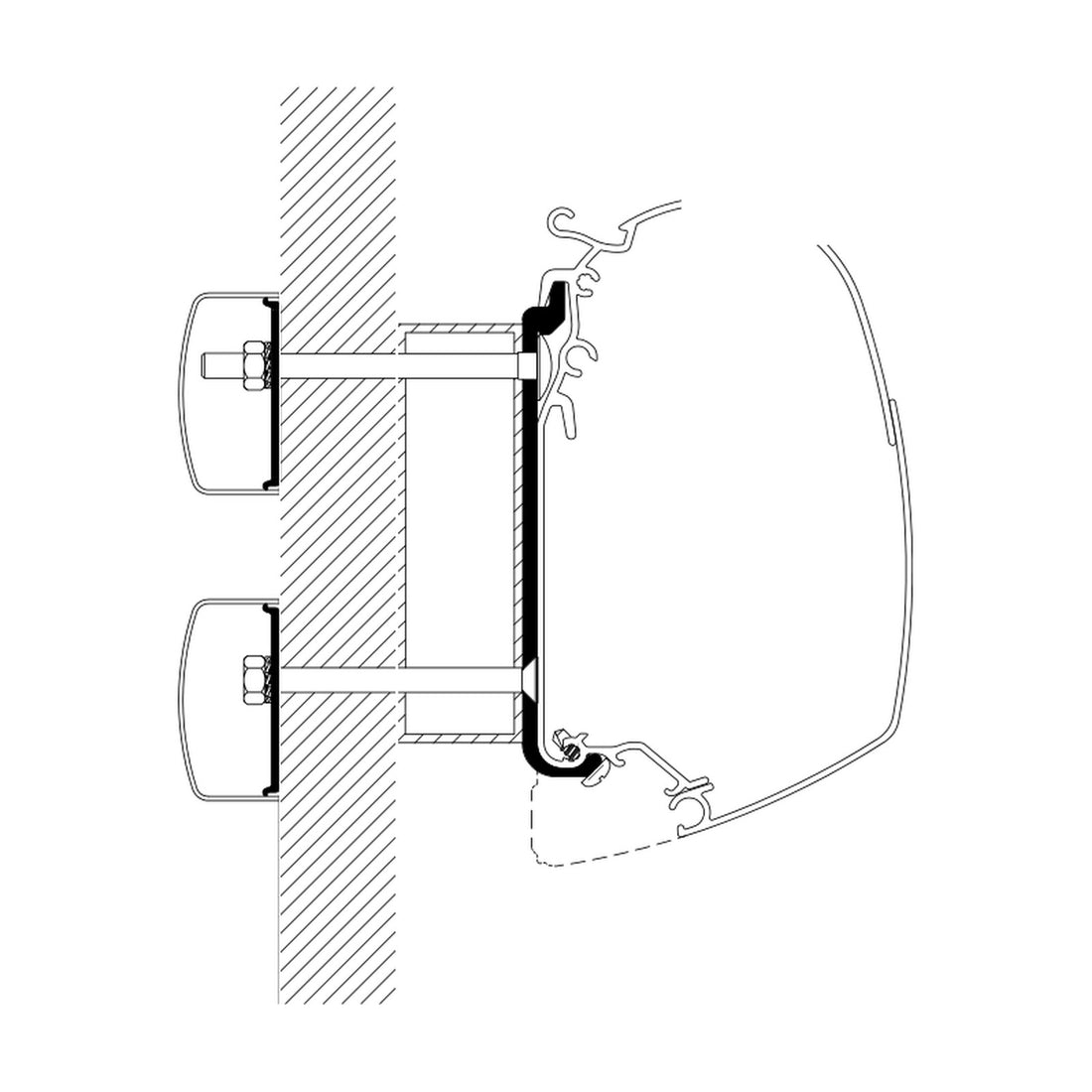 Thule Adattatori Eden e Allegro dal 2010, tendalini: disegno di montaggio