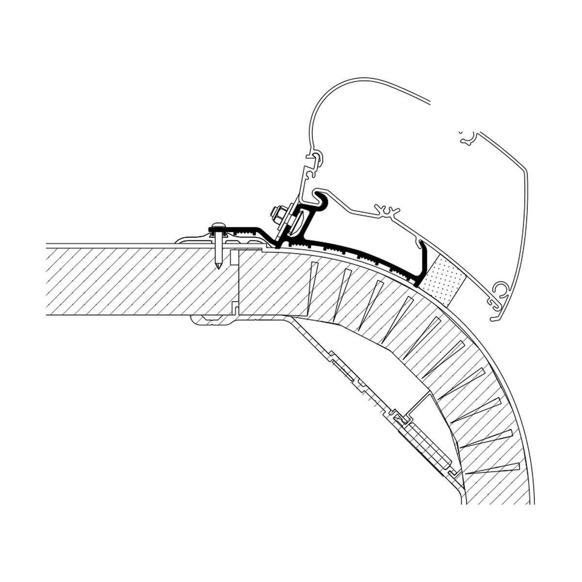Thule Adattatori Laika Kreos ed Ecovip, tendalini a tetto, versione KREOS: disegno di montaggio