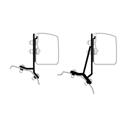 Thule Adattatori per tendalino Omnistor 3200, minivan, versione FORD CUSTOM: disegno di montaggio