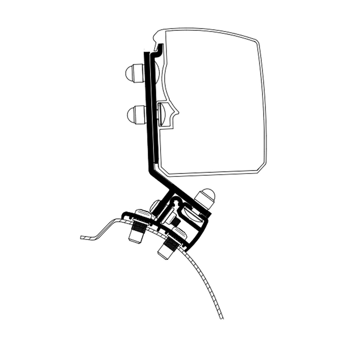 Thule Adattatori per tendalino Omnistor 3200, minivan, versione PSA MINIVAN: disegno di montaggio