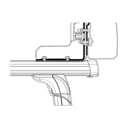 Thule Adattatori per tendalino Omnistor 3200, minivan, versione ROOF RACK: disegno di montaggio