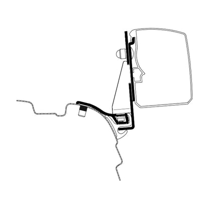 Thule Adattatori per tendalino Omnistor 3200, minivan, versione VW T5-T6 MULTI RAIL: disegno di montaggio