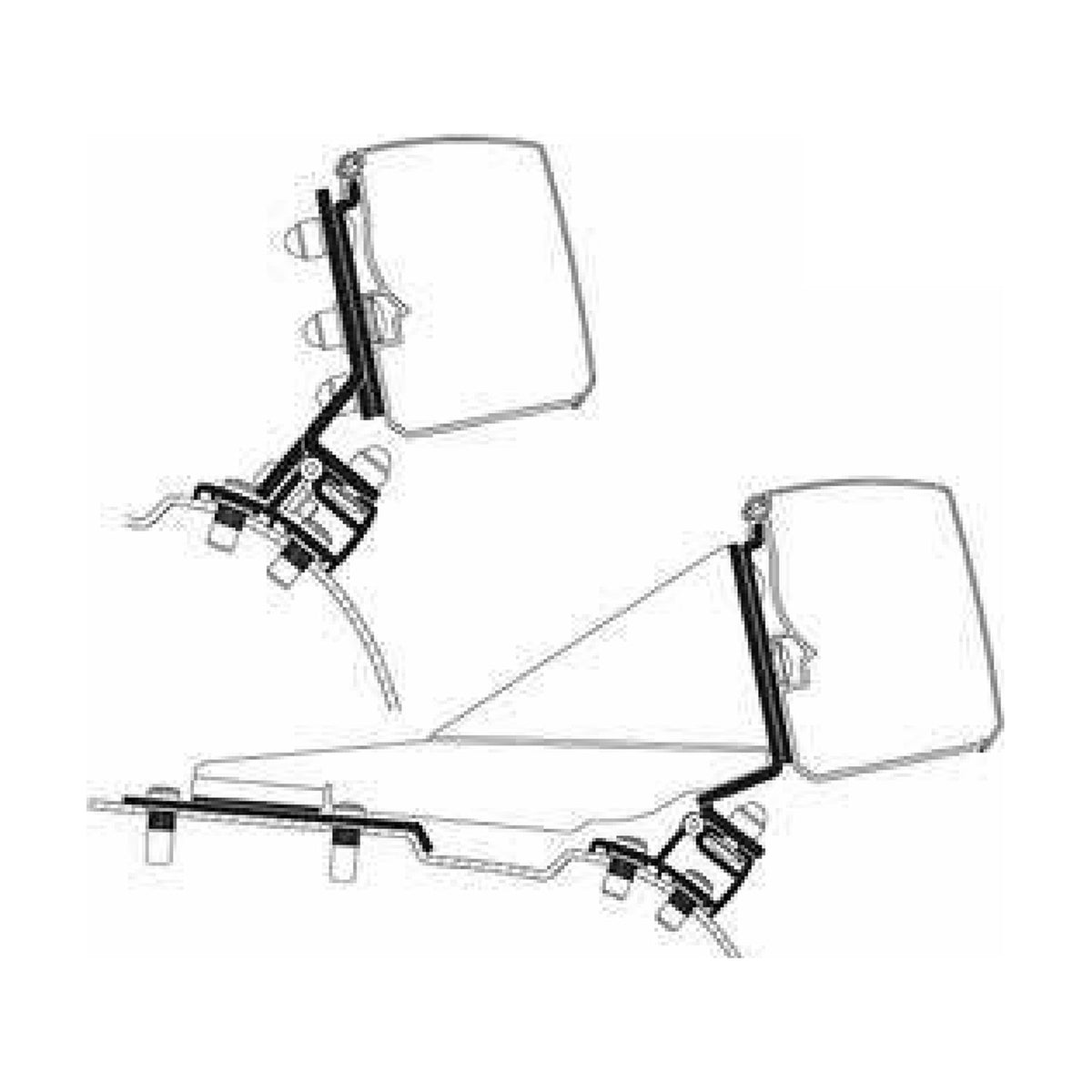 Thule Adattatori PSA Compact Van dal 2026, tendalino: disegno di montaggio