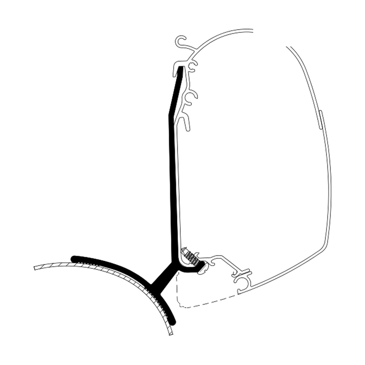 Thule Adattatori Trafic, Vivaro, Talento, tendalini: disegno di montaggio