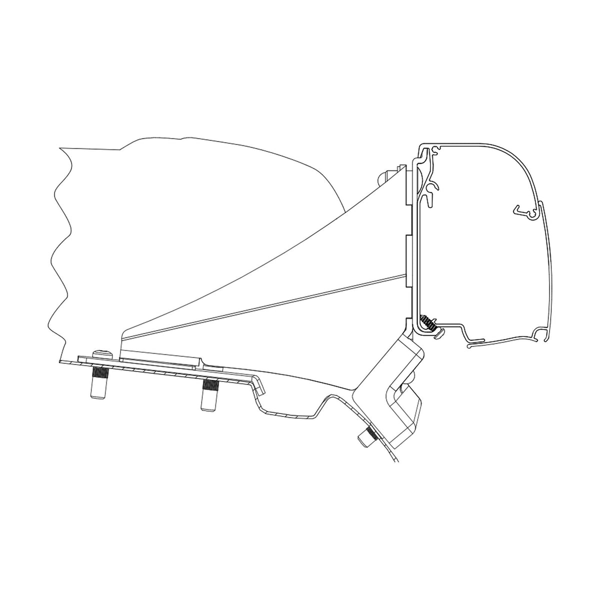 Thule Adattatori Vito e Classe V lift roof, tendalino: disegno di montaggio