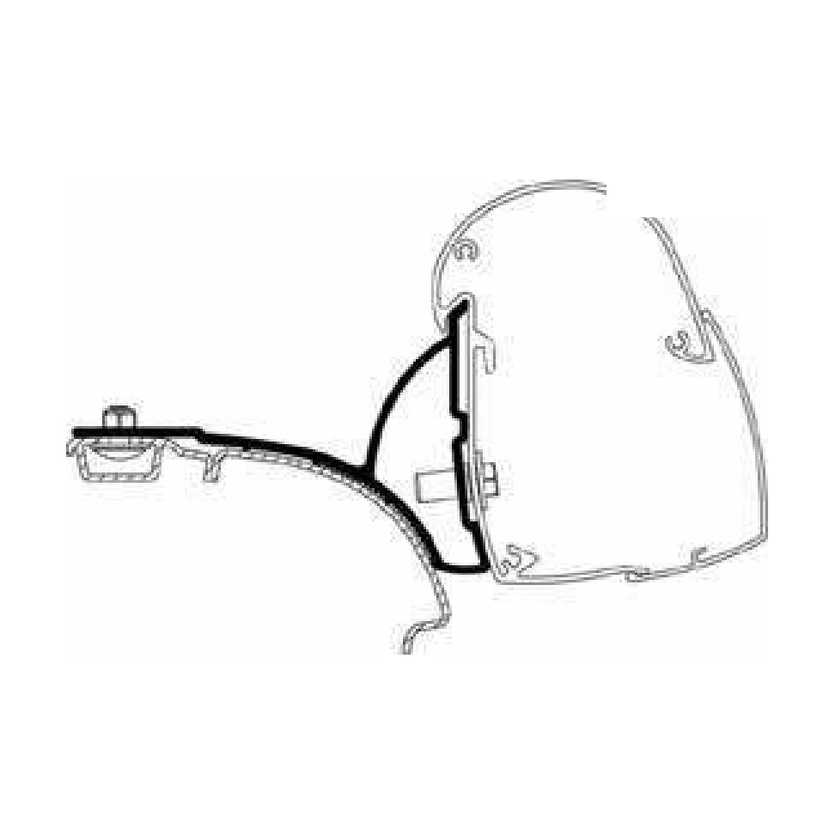 Thule Adattatori VW T5 e T6 binario C, tendalino 5102: disegno di montaggio