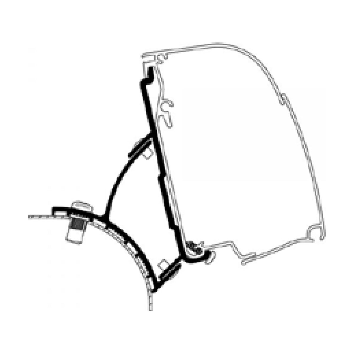 Thule Adattatori VW T5 e T6 minivan, tendalino 4200: disegno di montaggio