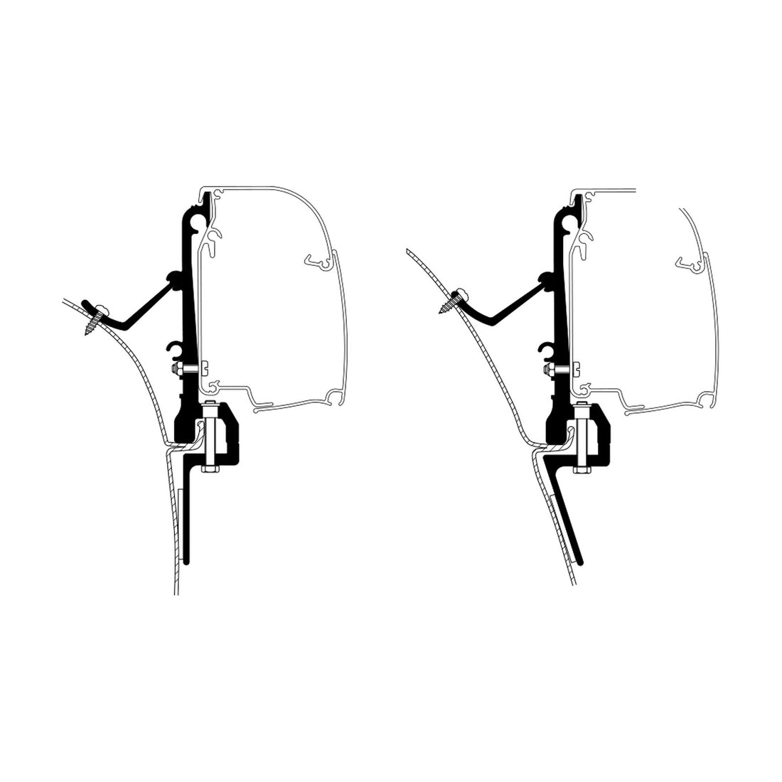 Thule Van Adapter T, adattatore tendalino per minivan: disegno di montaggio