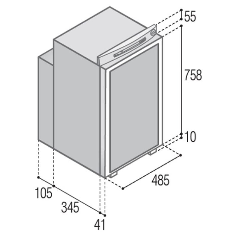 vitrifrigo vtr5075 dg disegno tecnico misure