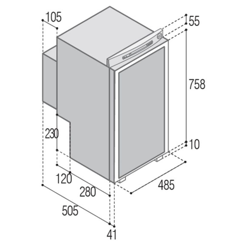 vitrifrigo vtr5080 dg disegno tecnico misure