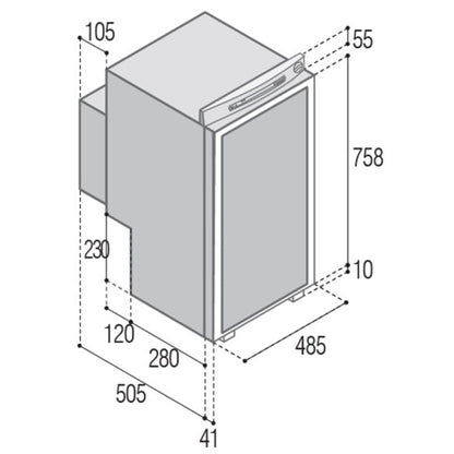 vitrifrigo vtr5080 dg disegno tecnico misure