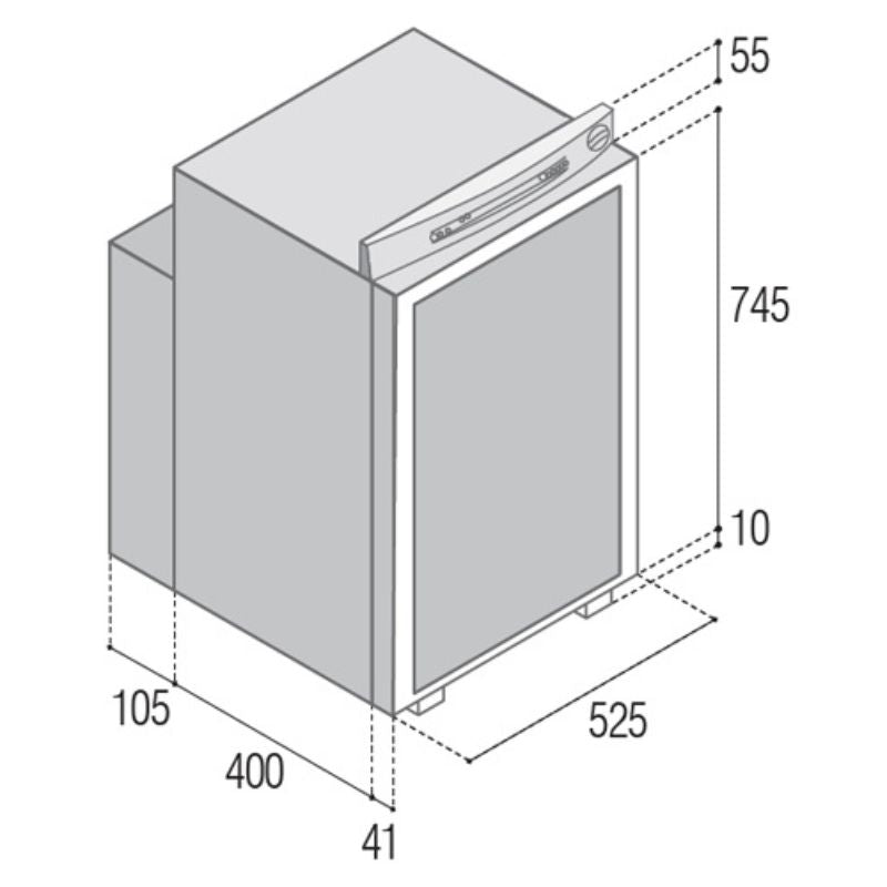vitrifrigo vtr5105 dg disegno tecnico misure