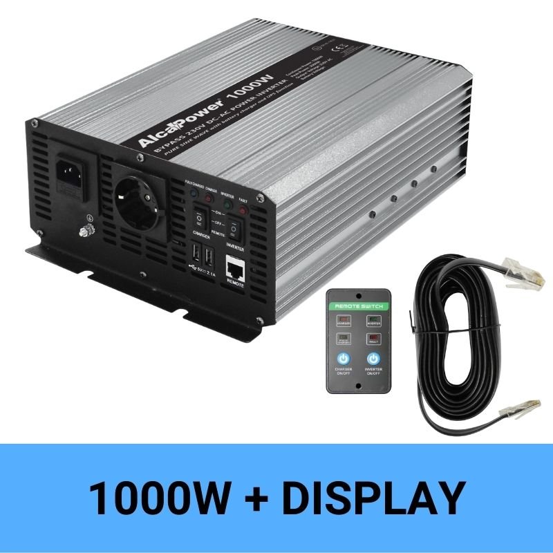 AlcaPower inverter-caricabatterie 1000W con display