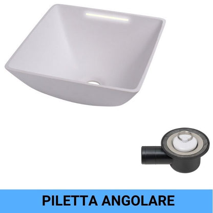 Carbest lavandino quadrato con LED piletta angolata