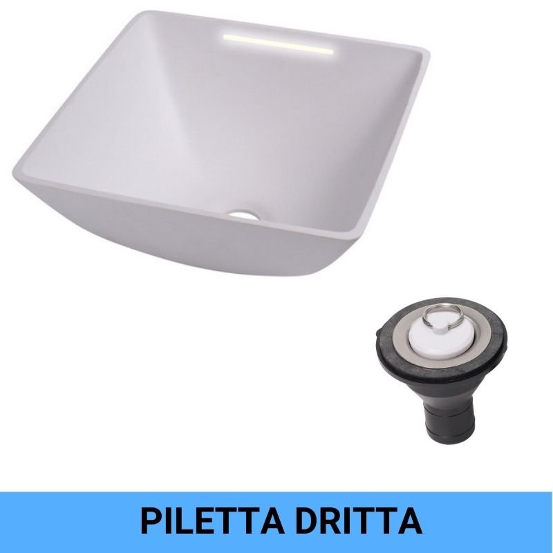 Carbest lavandino quadrato con LED piletta dritta