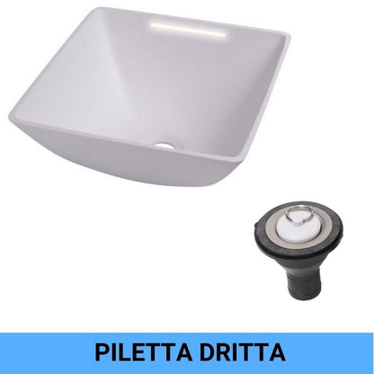 Carbest lavandino quadrato con LED piletta dritta