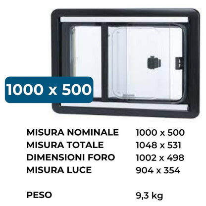 Dometic-Seitz S4 finestra a scorrimento camper 1000 x 500mm