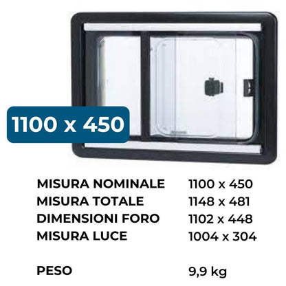Dometic-Seitz S4 finestra a scorrimento camper 1100 x 450mm