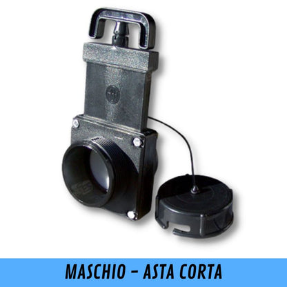 FAP ghigliottina scarico serbatoi da 3" attacco maschio 3" asta corta