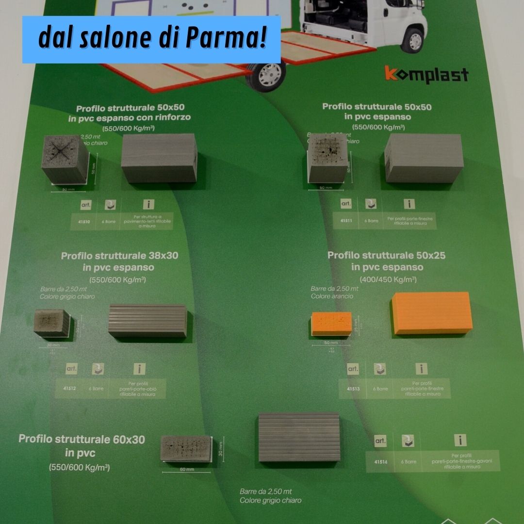 Komplast profili PVC espanso 50x50 rinforzati pavimento al Salone del camper