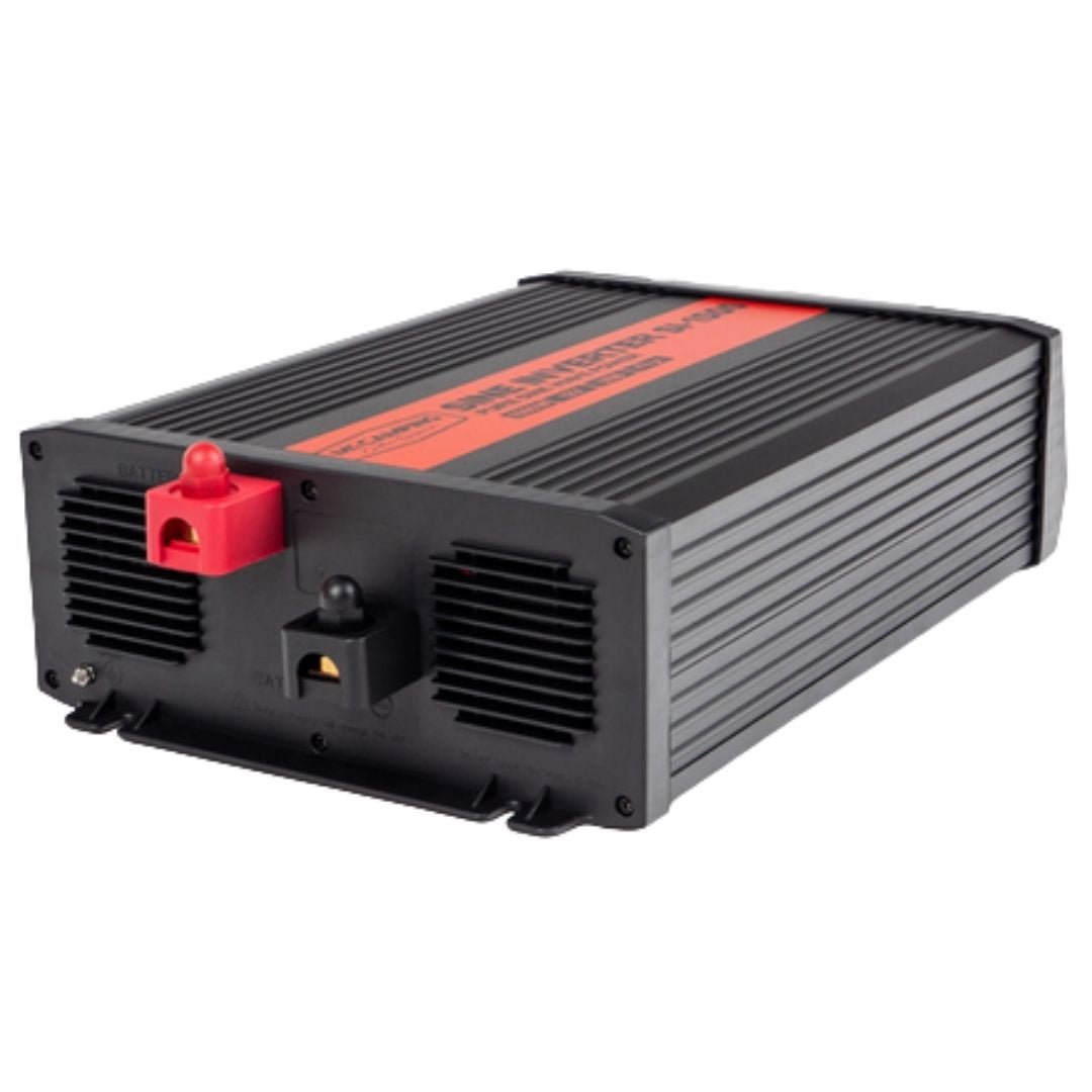 MC Camping Inverter onda pura dettaglio retro collegamento cavi batteria