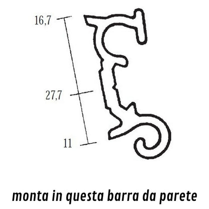 Polyplastic F48 sezione profilo barra fissaggio parete