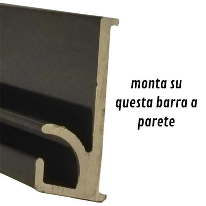 Polyplastic barra a parete per finestre F24 grigie