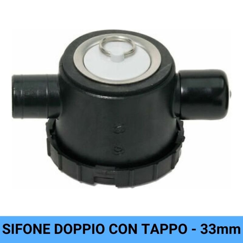 Reich sifone doppio attacco 33mm con tappo 