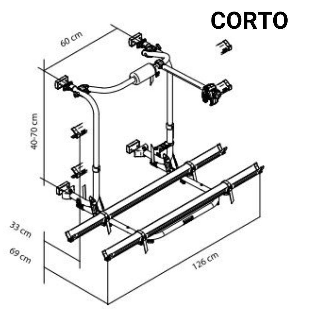 Thule Essential corto disegno tecnico misure