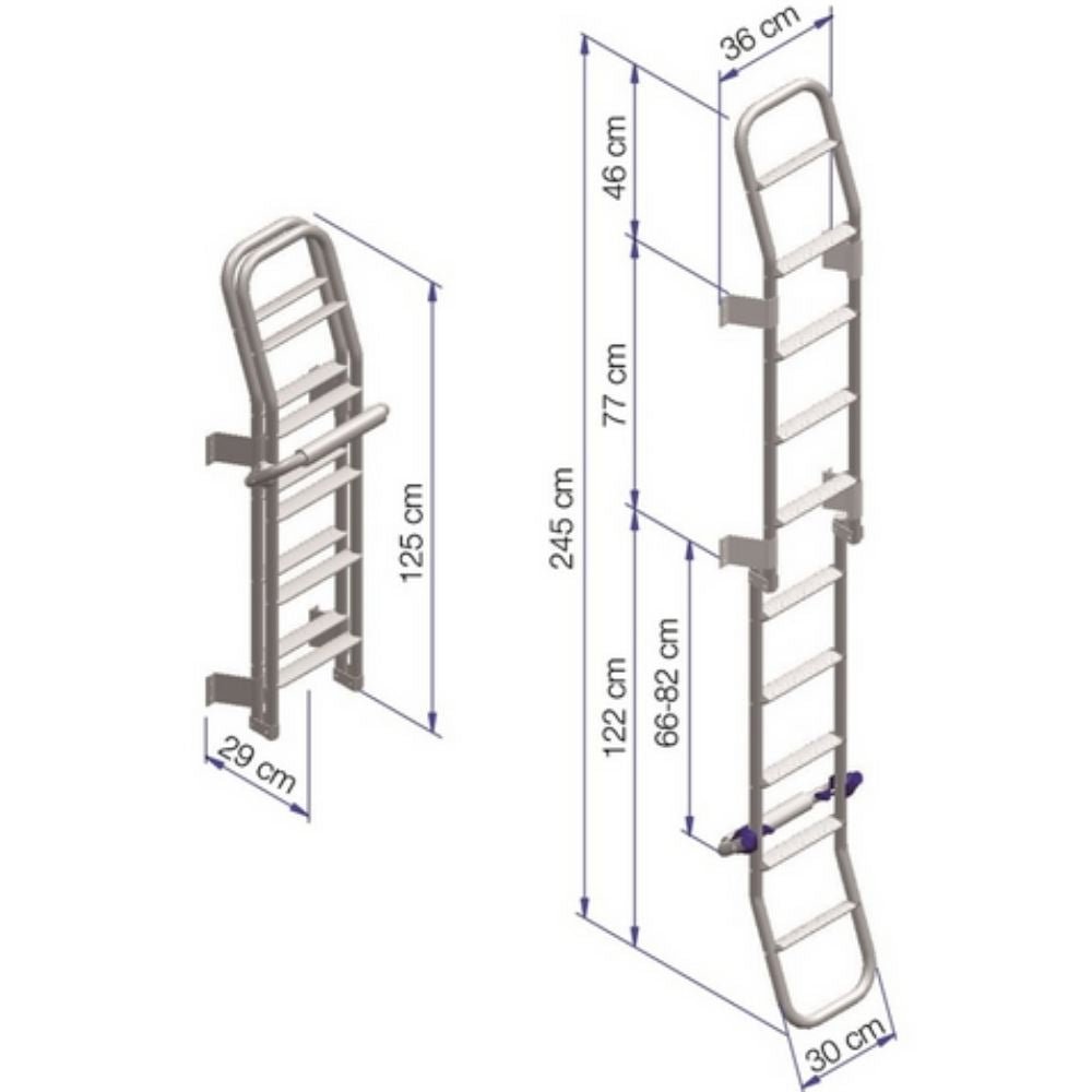 Thule scaletta esterna 10 scalini camper disegno tecnico misure