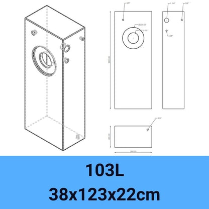 serbatoio acqua camper 103L 38x123x22cm