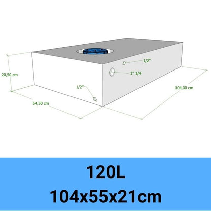 serbatoio acqua camper 120L 104x55x21cm