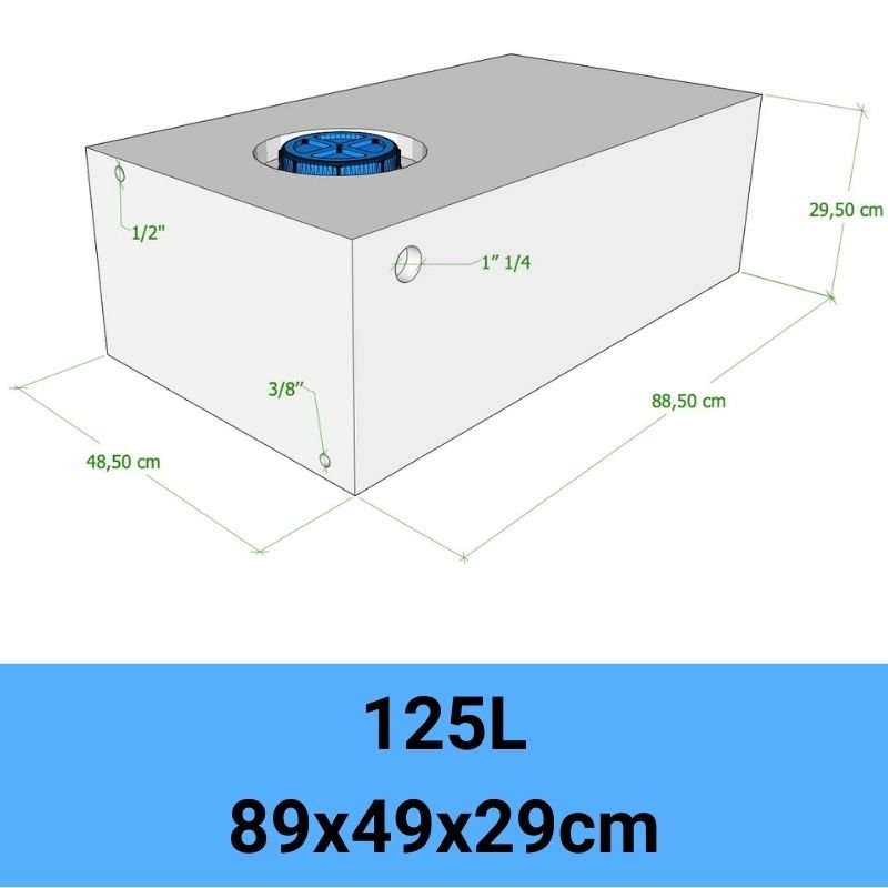 serbatoio acqua camper 125L 89x49x29cm
