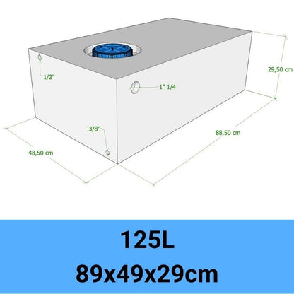 serbatoio acqua camper 125L 89x49x29cm