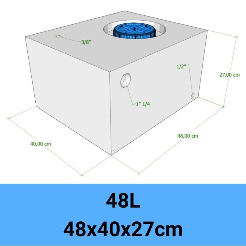 serbatoio acqua camper 48L 48x48x27cm