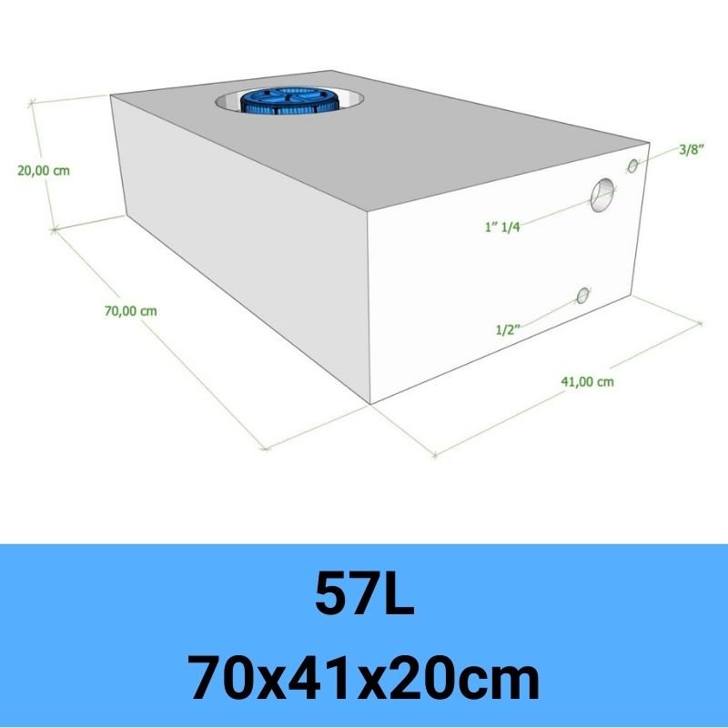 serbatoio acqua camper 57L 70x41x20cm