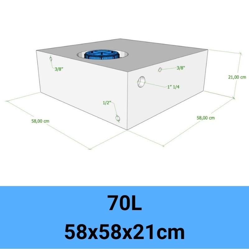 serbatoio acqua camper 70L 58x58x21cm