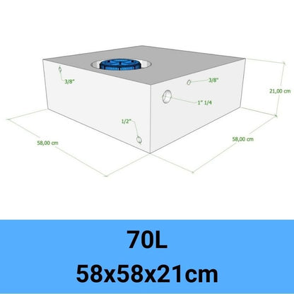 serbatoio acqua camper 70L 58x58x21cm