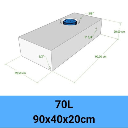 serbatoio acqua camper 70L 90x40x20cm