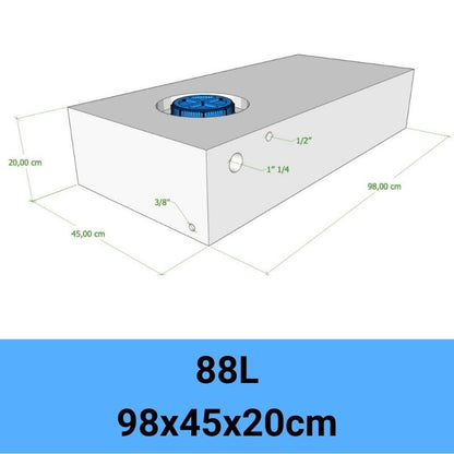 serbatoio acqua camper 88L 98x45x20cm