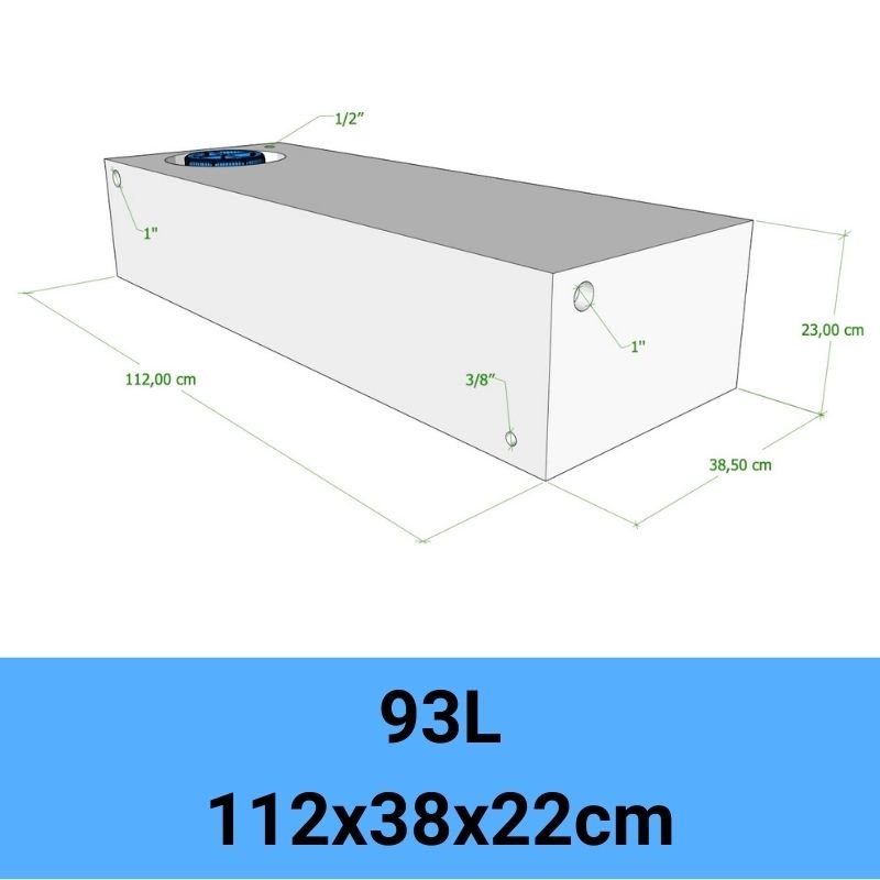 serbatoio acqua camper 93L 112x38x22cm