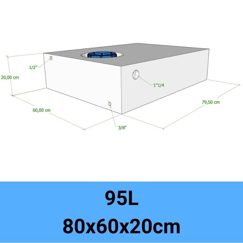 serbatoio acqua camper 95L 80x60x20cm