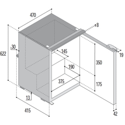 vitrifrigo-c60i-disegno tecnico misure